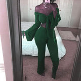 Women Ladies 2 Piece Crop Top Jumpsuit Long Sleeve Cut Out Playsuit Tracksuit Womens Lady Sexy Brief Jumpsuits Two Pieces