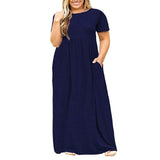 Big size dress women summer large size short sleeve print wear-resistant long dress plus size fat MM women clothing maxi dress