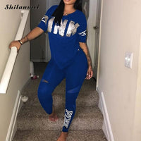 Women Set PINK Letter Print Sweatsuit Women Casual Plus Size Tops Skinny Pants Sweat Suit Two Piece Tracksuit 2 Piece Set S-XXXL