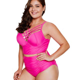 Floral Print Plus Size Women Bikini Set Cut Out Swimwear High Waist Swimsuit 5XL Fat Big Cup Two Piece Bikini Push Up Beachwear