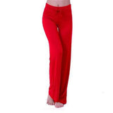 CHSDCSI Sexy Mid Waist Wide Leg Flowy Pants Women 2020 Female Trousers Casual Womens Summer Cotton Beach Long Loose Harem Pants
