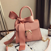 Luxury Bowknot Messenger Bags Women Chains Flap Bag Ladies Fashion Solid Color Shoulder Bags Female Designer Black Handbags