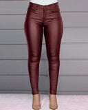Spring Women Pu Leather Pants Black Sexy Stretch Bodycon Trousers Women High Waist Long Casual pencil pants S-3XL R122504