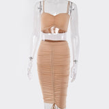 Articat Two Piece Sexy Pleated Party Dress Women Spaghetti Strap Backless Slinny Pencil Christmas Dress Casual Dress Vestidos