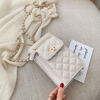 MSGHER Shoulder Bags Women Summer Female Chain Small Bags Casual Diamonds Lattice Saddle Bags Quality Messager Bags