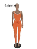 Laipelar 2019 new women summer tank bodycon bodysuit safari pants suit two piece set sporty tracksuit outfit 2 colors overalls