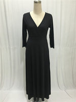 High Quality Robe Summer 2020 Women Vintage Dress Sexy V-neck Maxi Dress Big Swing Elegant Party Dress Plus Size Women Clothing