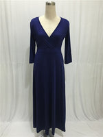 High Quality Robe Summer 2020 Women Vintage Dress Sexy V-neck Maxi Dress Big Swing Elegant Party Dress Plus Size Women Clothing