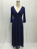 High Quality Robe Summer 2020 Women Vintage Dress Sexy V-neck Maxi Dress Big Swing Elegant Party Dress Plus Size Women Clothing