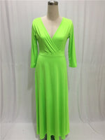 High Quality Robe Summer 2020 Women Vintage Dress Sexy V-neck Maxi Dress Big Swing Elegant Party Dress Plus Size Women Clothing