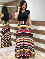 2020 Women Plus Size Bohemian Long Sleeve Maxi Dress Color Block Polka Dot Floral Patchwork Bodycon Empire Waist Vintage S-5XL