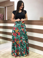 2020 Women Plus Size Bohemian Long Sleeve Maxi Dress Color Block Polka Dot Floral Patchwork Bodycon Empire Waist Vintage S-5XL