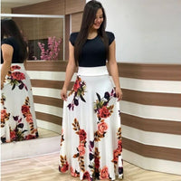 2020 Women Plus Size Bohemian Long Sleeve Maxi Dress Color Block Polka Dot Floral Patchwork Bodycon Empire Waist Vintage S-5XL