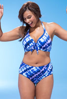 Bikini Set Large Cup Swimwear Women Retro Halter Neck Cross Swimming Suit High Waist Big Size Swimsuit Biquini Plus Size XL-4XL
