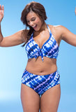 Bikini Set Large Cup Swimwear Women Retro Halter Neck Cross Swimming Suit High Waist Big Size Swimsuit Biquini Plus Size XL-4XL