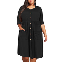 Big size 9XL dress for Fat MM 2020 Women Summer Dress Loose pocket design solid plus size dresses women clothing dress vestidos