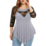 Plus Size 5XL Floral Lace Hollow Out Sexy Tunic Blouse Women Clothing Summer Big Size Tops Ladies Ruffles Irregular Blusas