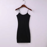 Sexy AA Style Brandy Melville Spaghetti Strap O-Neck Rubber Bodycon Slim Sheath Packege Hips Mini Dress Trendy Women 5 Colors