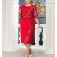 Rimiut 5XL 6XL Women Summer Autumn Big Size Dress Elegant Lace Dress Female Large Size Evening Party Dresses vestido Plus size