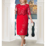 Rimiut 5XL 6XL Women Summer Autumn Big Size Dress Elegant Lace Dress Female Large Size Evening Party Dresses vestido Plus size