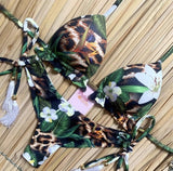 2020 New Sexy Leopard Print Swimsuit Women One Shoulder Bikini Set Bandage Mujer Summer Brazilian Bikini Two Piece Swimming Suit