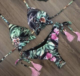 2020 New Sexy Leopard Print Swimsuit Women One Shoulder Bikini Set Bandage Mujer Summer Brazilian Bikini Two Piece Swimming Suit