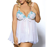 6XL Big Size Home Suit Women Sleepwear Night Dress Lingerie Plus Size Sexy Lace See Though Lingerie Nightgown Femme Floral