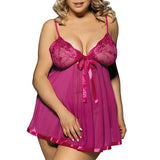 6XL Big Size Home Suit Women Sleepwear Night Dress Lingerie Plus Size Sexy Lace See Though Lingerie Nightgown Femme Floral