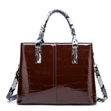 FUNMARDI Luxury Handbag Women Bags Crocodile PU Leather Designer Female Shoulder Crossbody Bag Snake Top-Handle Bags WLHB2152