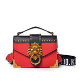Fashion Pack Shoulder Bag Crossbody Package Metal Lion Head Mini Small Square Clutch Women Designer Wallet Handbags Bolsos Mujer