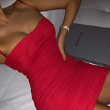 Colysmo Double Layers Summer Dress 2020 Women Spaghetti Straps Mini Dress Sexy Mesh Beach Dresses Woman Party Night Club Dress