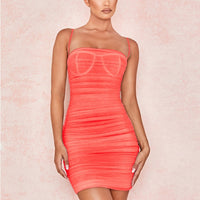 Colysmo Double Layers Summer Dress 2020 Women Spaghetti Straps Mini Dress Sexy Mesh Beach Dresses Woman Party Night Club Dress