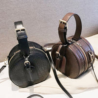 Round Handbag Fashion Messenger Shoulder Bags For Women 2019 Crossbody Bag Classic Alligator Pattern Handle Purse Bolsa