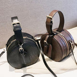 Round Handbag Fashion Messenger Shoulder Bags For Women 2019 Crossbody Bag Classic Alligator Pattern Handle Purse Bolsa