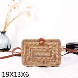 Bali Island Hand Woven Bag Round Bag buckle Rattan  Straw Bags Satchel Wind Bohemia Beach Circle Bag