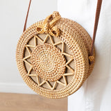 Bali Island Hand Woven Bag Round Bag buckle Rattan  Straw Bags Satchel Wind Bohemia Beach Circle Bag