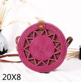 Bali Island Hand Woven Bag Round Bag buckle Rattan  Straw Bags Satchel Wind Bohemia Beach Circle Bag