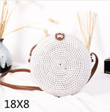 Bali Island Hand Woven Bag Round Bag buckle Rattan  Straw Bags Satchel Wind Bohemia Beach Circle Bag