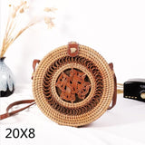 Bali Island Hand Woven Bag Round Bag buckle Rattan  Straw Bags Satchel Wind Bohemia Beach Circle Bag