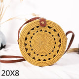 Bali Island Hand Woven Bag Round Bag buckle Rattan  Straw Bags Satchel Wind Bohemia Beach Circle Bag