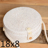 Bali Island Hand Woven Bag Round Bag buckle Rattan  Straw Bags Satchel Wind Bohemia Beach Circle Bag