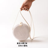 Bali Island Hand Woven Bag Round Bag buckle Rattan  Straw Bags Satchel Wind Bohemia Beach Circle Bag