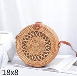 Bali Island Hand Woven Bag Round Bag buckle Rattan  Straw Bags Satchel Wind Bohemia Beach Circle Bag