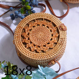 Bali Island Hand Woven Bag Round Bag buckle Rattan  Straw Bags Satchel Wind Bohemia Beach Circle Bag