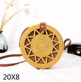 Bali Island Hand Woven Bag Round Bag buckle Rattan  Straw Bags Satchel Wind Bohemia Beach Circle Bag