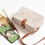 Bali Island Hand Woven Bag Round Bag buckle Rattan  Straw Bags Satchel Wind Bohemia Beach Circle Bag