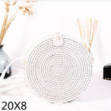 Bali Island Hand Woven Bag Round Bag buckle Rattan  Straw Bags Satchel Wind Bohemia Beach Circle Bag