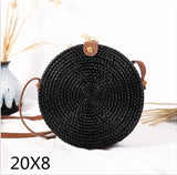 Bali Island Hand Woven Bag Round Bag buckle Rattan  Straw Bags Satchel Wind Bohemia Beach Circle Bag