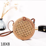 Bali Island Hand Woven Bag Round Bag buckle Rattan  Straw Bags Satchel Wind Bohemia Beach Circle Bag