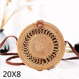 Bali Island Hand Woven Bag Round Bag buckle Rattan  Straw Bags Satchel Wind Bohemia Beach Circle Bag